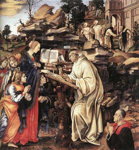 St Bernard Apparition of the Virgin Filippino Lippi