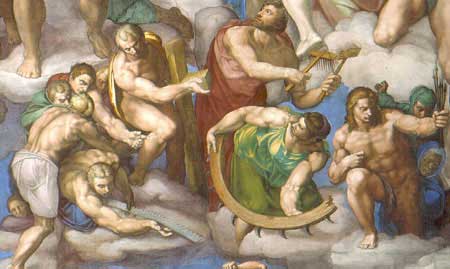 450x269 Saints Catherine, Sebastian and Blaise Michelangelo