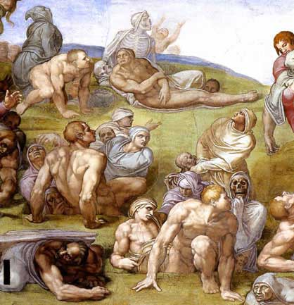 418x433 Resurection of the Dead Michelangelo the Last Judgement