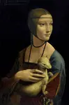 Leonardo’s portrait of Cecilia Gallerani known as The Lady with an Ermine this oil on wood panel is a magnificently realised study of feminine beauty.