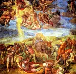 The Conversion of Saul and the Crucifixion of St Peter are two giant frescoes by Michelangelo in the Pauline Chapel 