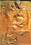 The Madonna of the Stairs, a very early sculpture by the teenage Michelangelo.