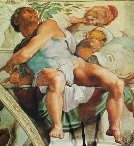 The seven prophets and five Sibyls, frescoes by Michelangelo on the Sistine Ceiling