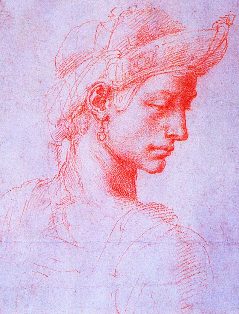 Study of an ideal head, Michelangelo.