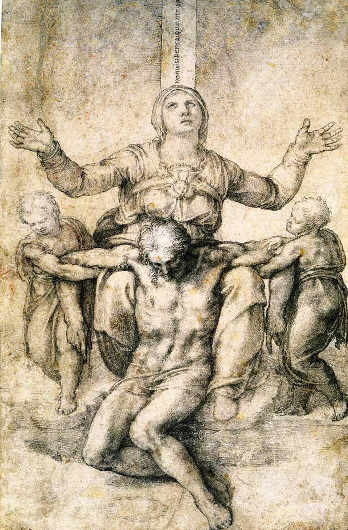 Michelangelo's study for a Pieta