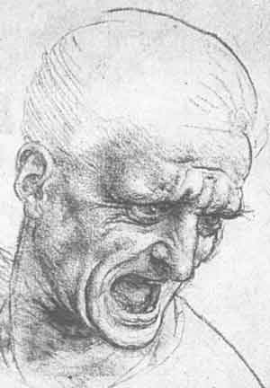 Leonardo's Study of a man shouting