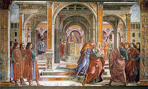 The Expulsion of Joachim from the Temple by Ghirlandaio The Expulsion of Joachim from the Temple by Ghirlandaio