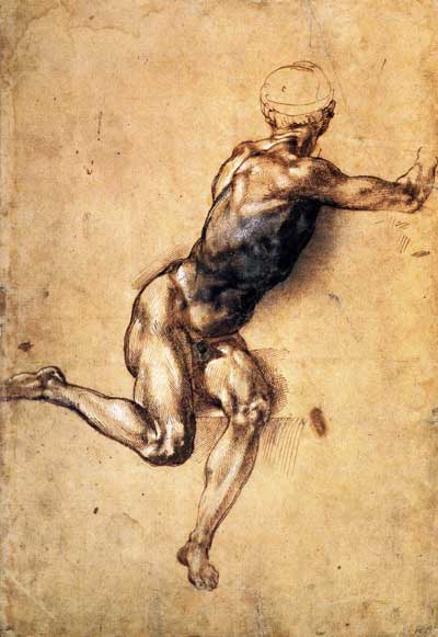 Figure study for the battle of Cascina by Michelangelo