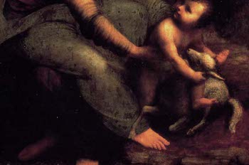 St Anne, detail of the leg, Leonardo da Vinci