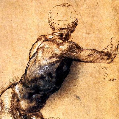 Michelangelo's Drawing for the Battle of Cascina, detail.