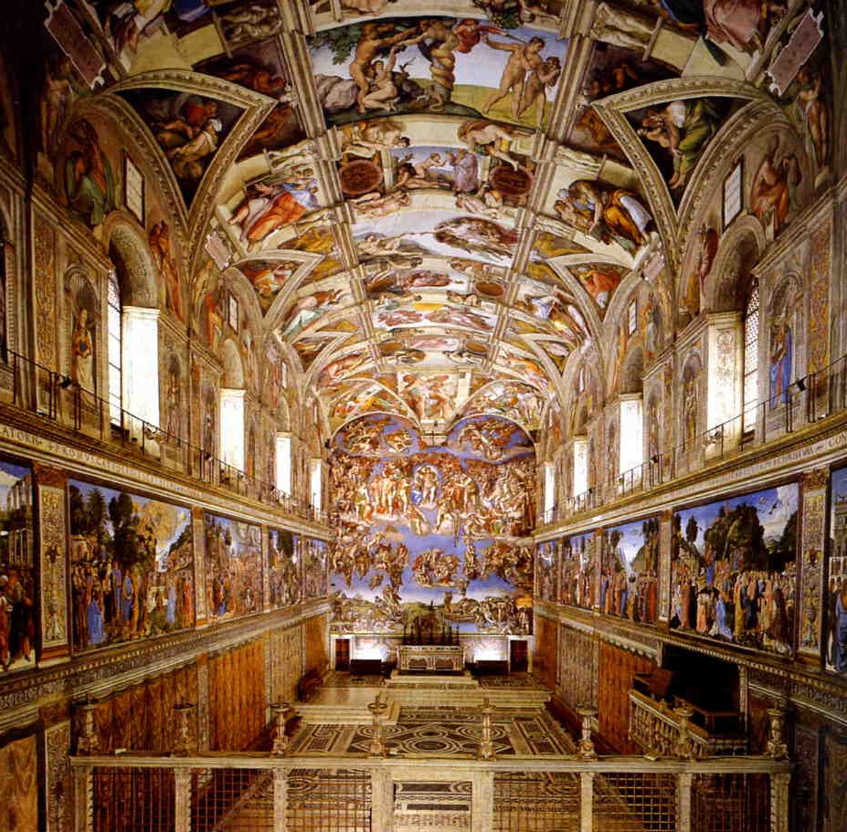 The Sistine Chapel With Frescos By