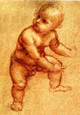Study of a child by Leonardo da Vinci.