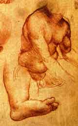 Sketch of a child's body by Leonardo da Vinci.
