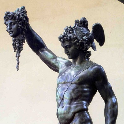 Perseus with the head of Medusa by Benvenuto Cellini. (detail)