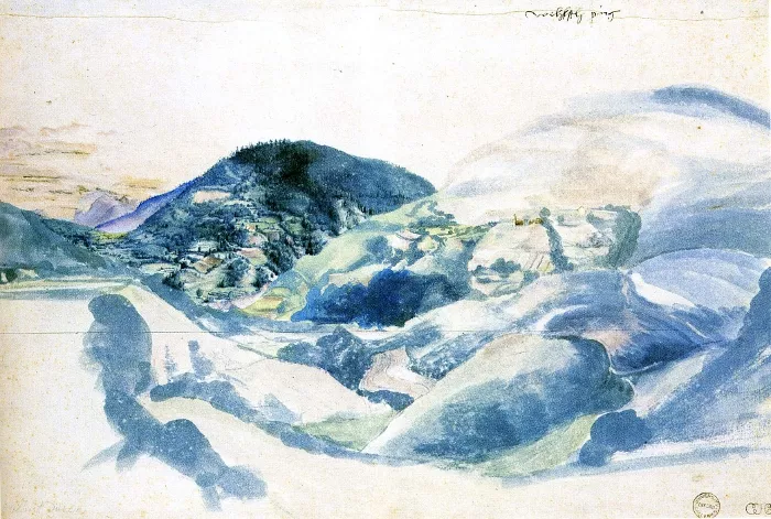 Durer's depiction of a cold, crisp landscape.